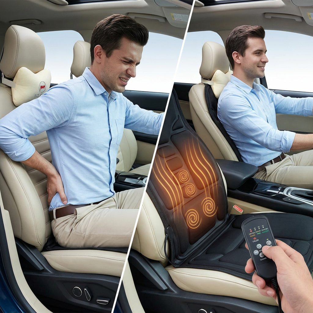 Asiento Masajeador | Alivia Tu Espalda al Instante en uso